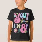 Groovy Peace Out Seven I'm 8 Years Old 8th Birthda T-shirt (Voorkant)
