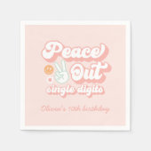 Groovy Peace Out Single Digits 10th Birthday Servet (Voorkant)