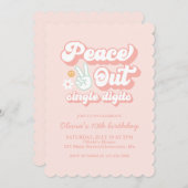 Groovy Peace Out Single Digits 10th Birthday Uitno Kaart (Voorkant / Achterkant)