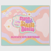 Groovy Peace Out Single Digits 10th Sign Cadeaupapier (Vlak)