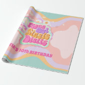 Groovy Peace Out Single Digits 10th Sign Cadeaupapier (Uitgerold)