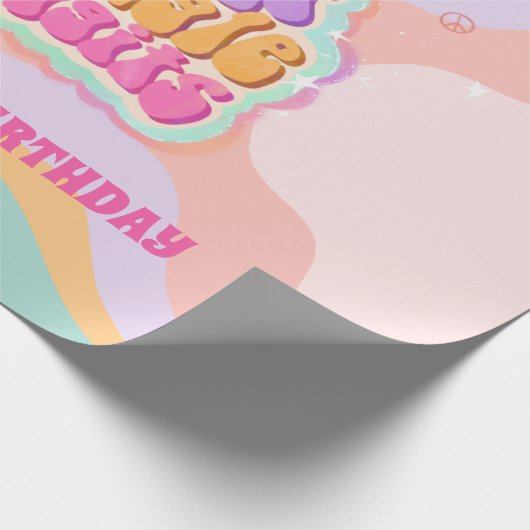 Groovy Peace Out Single Digits 10th Sign Cadeaupapier (Hoek)