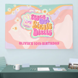 Groovy Peace Out Single Digits 10th Sign Spandoek