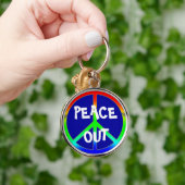 Groovy Peace Out-teken Sleutelhanger (Hand)