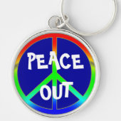 Groovy Peace Out-teken Sleutelhanger (Voorkant)