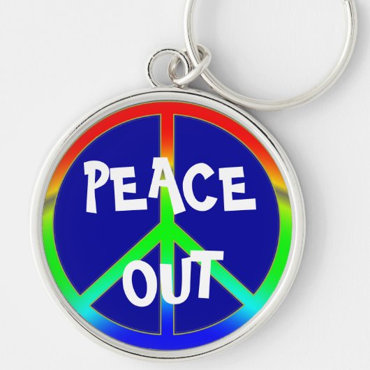 Groovy Peace Out-teken Sleutelhanger (Voorkant)