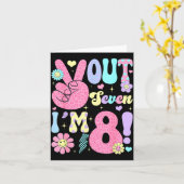 Groovy Peace Out Zeven Ik Ben 8 Jaar Oud 8ste Verj Kaart (Gele Bloem)