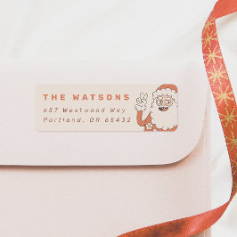 Groovy Peace Santa Retro familienaam Etiket