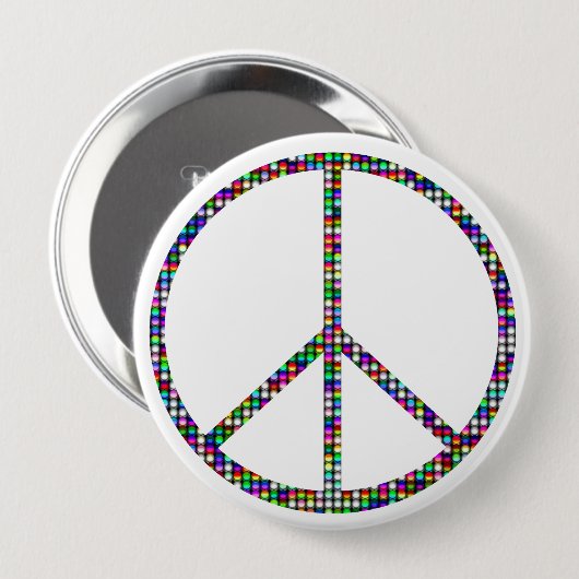 Groovy Peace Sign Button Pin (Voorkant /achterkant)