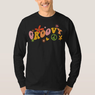 Groovy Peace Sign Love Retro 60s 70s Floral Flower T-shirt