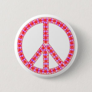 Groovy Peace Sign met Spots Ronde Button 5,7 Cm