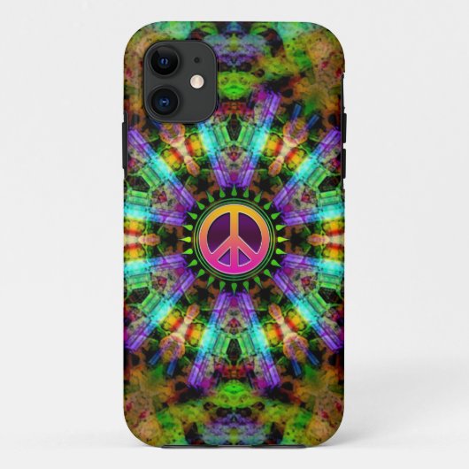 Groovy Peace Sign Rainbow Joy Case-Mate iPhone Case (Achterkant)