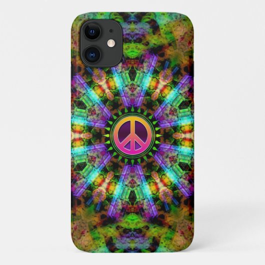 Groovy Peace Sign Rainbow Joy Case-Mate iPhone Case (Achterkant)