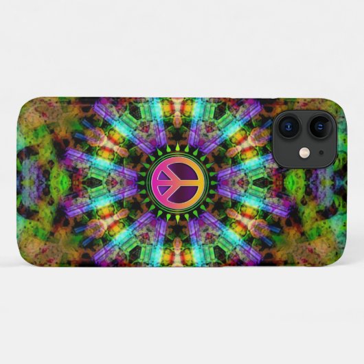 Groovy Peace Sign Rainbow Joy Case-Mate iPhone Case (Achterkant (horizontaal))