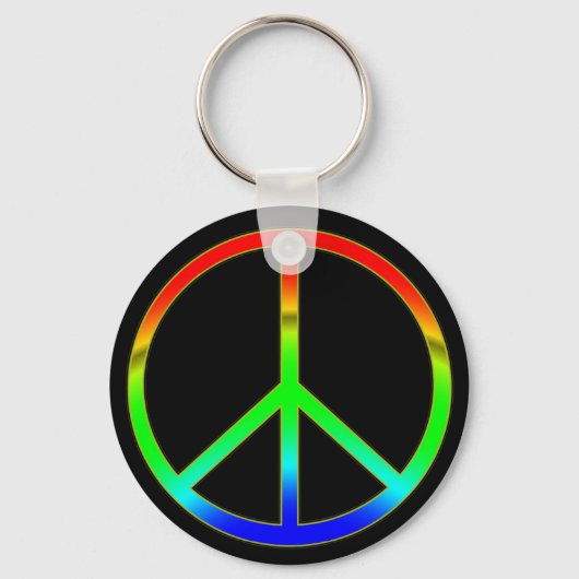 Groovy Peace Sign Sleutelhanger (Voorkant)