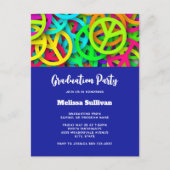 Groovy Peace Signs Rainbow Pattern Afstuderen Briefkaart (Voorkant)