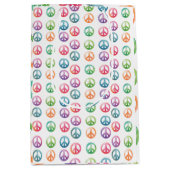 Groovy peace signs watercolor style hippie love medium cadeauzakje (Voorkant)