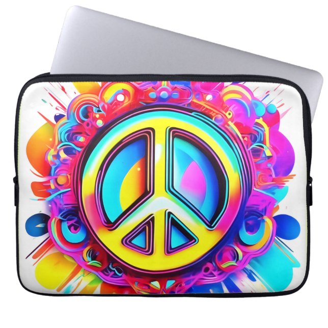 Groovy Peace Vibes Laptop Sleeve (Voorkant)