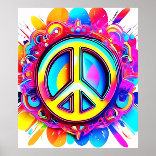 Groovy Peace Vibes Poster (Voorkant)