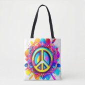 Groovy Peace Vibes Tote Bag (Voorkant)