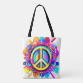 Groovy Peace Vibes Tote Bag (Achterkant)