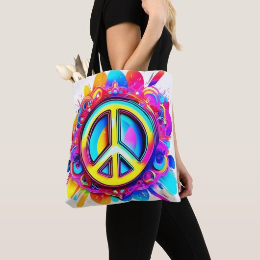 Groovy Peace Vibes Tote Bag (Dichtbij)