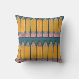 Groovy Pencils Illustrated Fun Writing Pattern Kussen