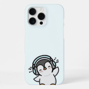 Groovy Penguin Music Lover Telefoonhoesje – Lichtb iPhone 16 Pro Max Hoesje