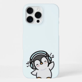 Groovy Penguin Music Lover Telefoonhoesje – Lichtb iPhone 16 Pro Max Hoesje
