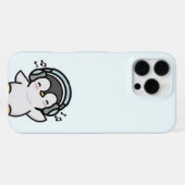 Groovy Penguin Music Lover Telefoonhoesje – Lichtb iPhone Hoesje (Achterkant horizontaal)
