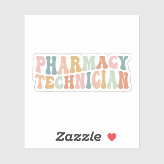Groovy Pharmacy Technicien, Pharmacy Tech Gift Sticker (Vel)