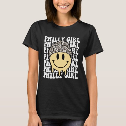 Groovy Philadelphia Girl Smile Philly Pa Pennsylva T-shirt (Voorkant)