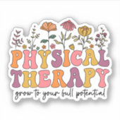 Groovy Physical Therapist - Schattigee Fysiotherap Sticker (Voorkant)