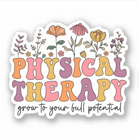 Groovy Physical Therapist - Schattigee Fysiotherap Sticker (Voorkant)