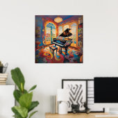 Groovy Piano Vibes Poster (Thuiskantoor)