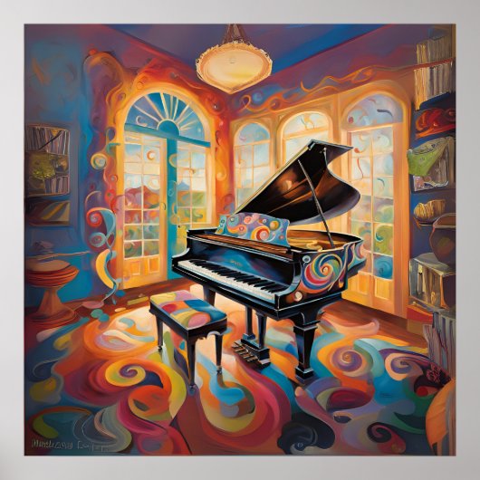 Groovy Pianoklanken Poster (Voorkant)