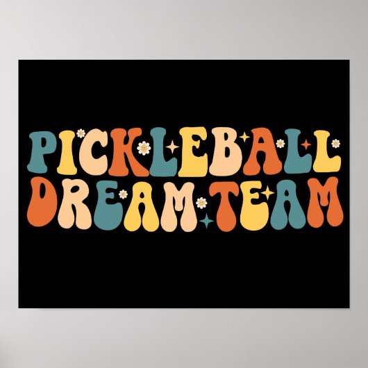 Groovy Pickleball Dream Team Poster (Voorkant)