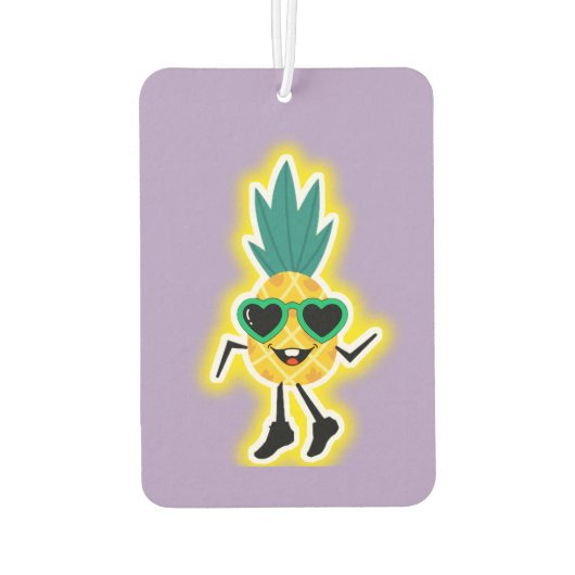 Groovy Pineapple Vibes – Cool Fruit Cartoon Luchtverfrisser (Achterkant)