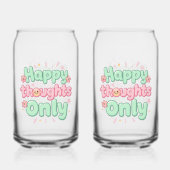 Groovy Pink and Green "Happy Thoughts Only" Blikvorm Glas (Achterkant)