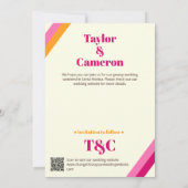 Groovy Pink and Orange Wedding Save The Date (Achterkant)