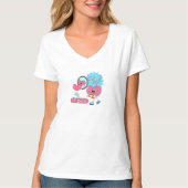 Groovy Pink & Blue Retro T-Shirt Design (Print on (Voorkant)