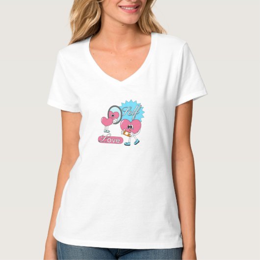 Groovy Pink & Blue Retro T-Shirt Design (Print on (Voorkant)