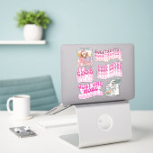 Groovy Pink Book Lover & Reading Pack of Vinyl Sticker (Laptop op bureau)