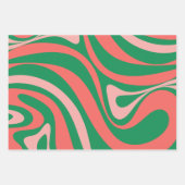 Groovy Pink en Green Retro-kerstkralen Inpakpapier Vel (Voorkant 3)