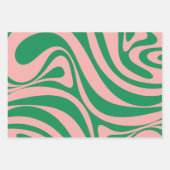Groovy Pink en Green Retro-kerstkralen Inpakpapier Vel (Voorkant 2)