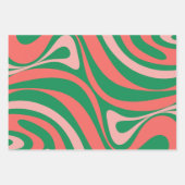Groovy Pink en Green Retro-kerstkralen Inpakpapier Vel (Voorkant)