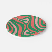 Groovy Pink en Green Retro-kerstkralen Papieren Bordje (Gekanteld)