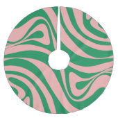 Groovy Pink en Green Retro Swirls Kerstboom Rok (Voorkant)