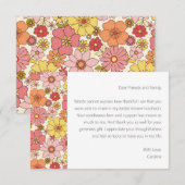 Groovy Pink Floral Vrijgezellenfeest Custom Berich Bedankkaart (Voorkant / Achterkant)