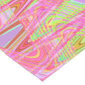 Groovy Pink Green Wave abstract Korte Tafelloper (Hoek)